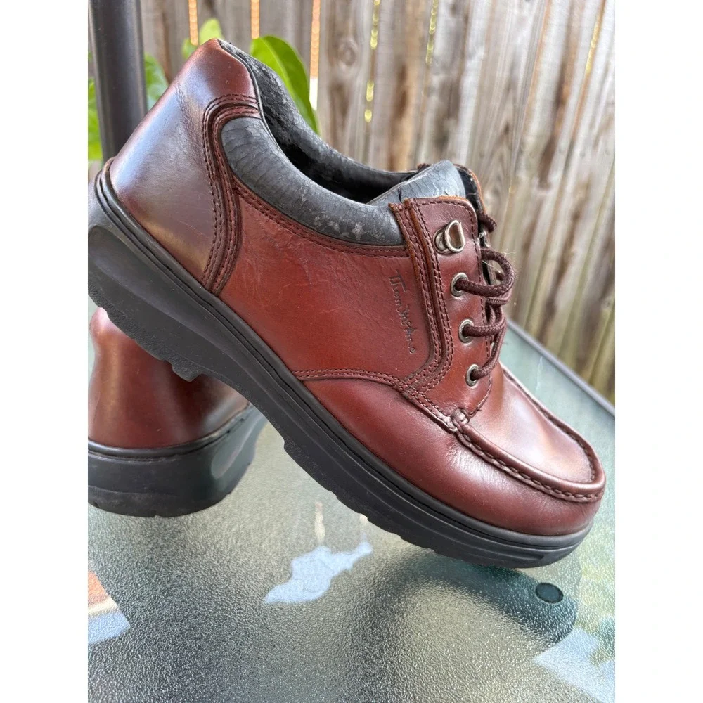 Thom McAn Jeff Mens Brown Leather Moc Toe Oxford Shoes Size 11 2508858